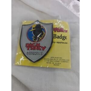 Vintage Dick Tracy Detective Pin Button Badge 90's Disney Applause NOS